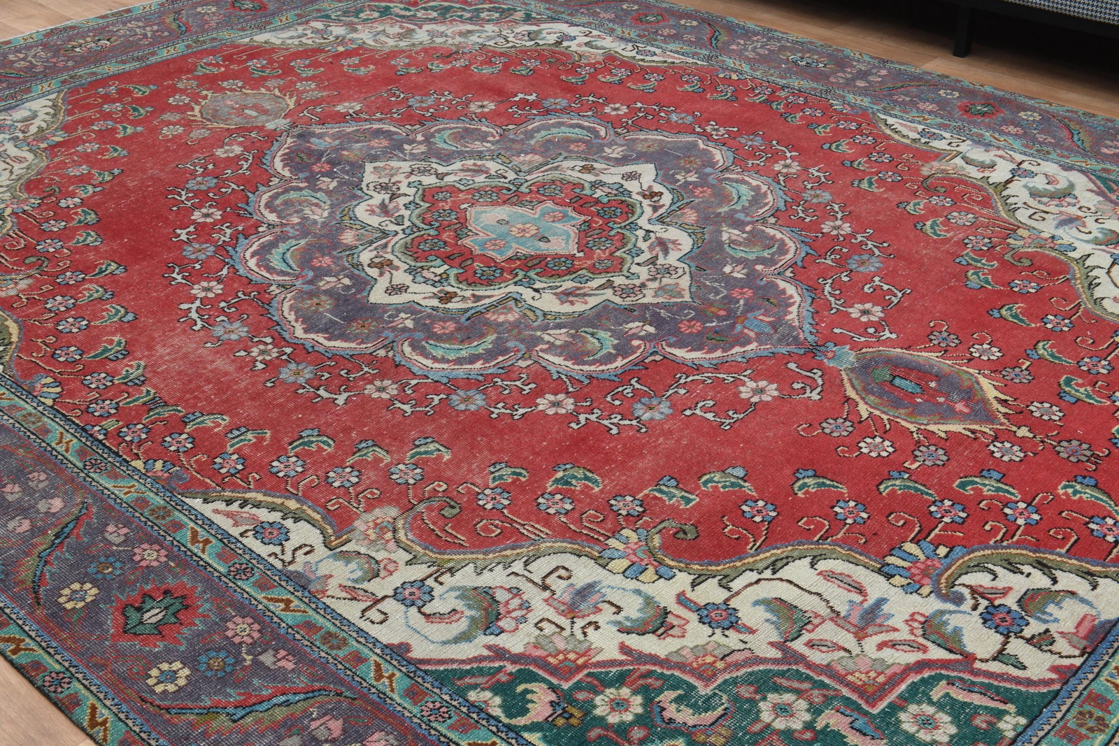 9.5x12.7 ft, Persian Rug, Pink Modern Rug - 9