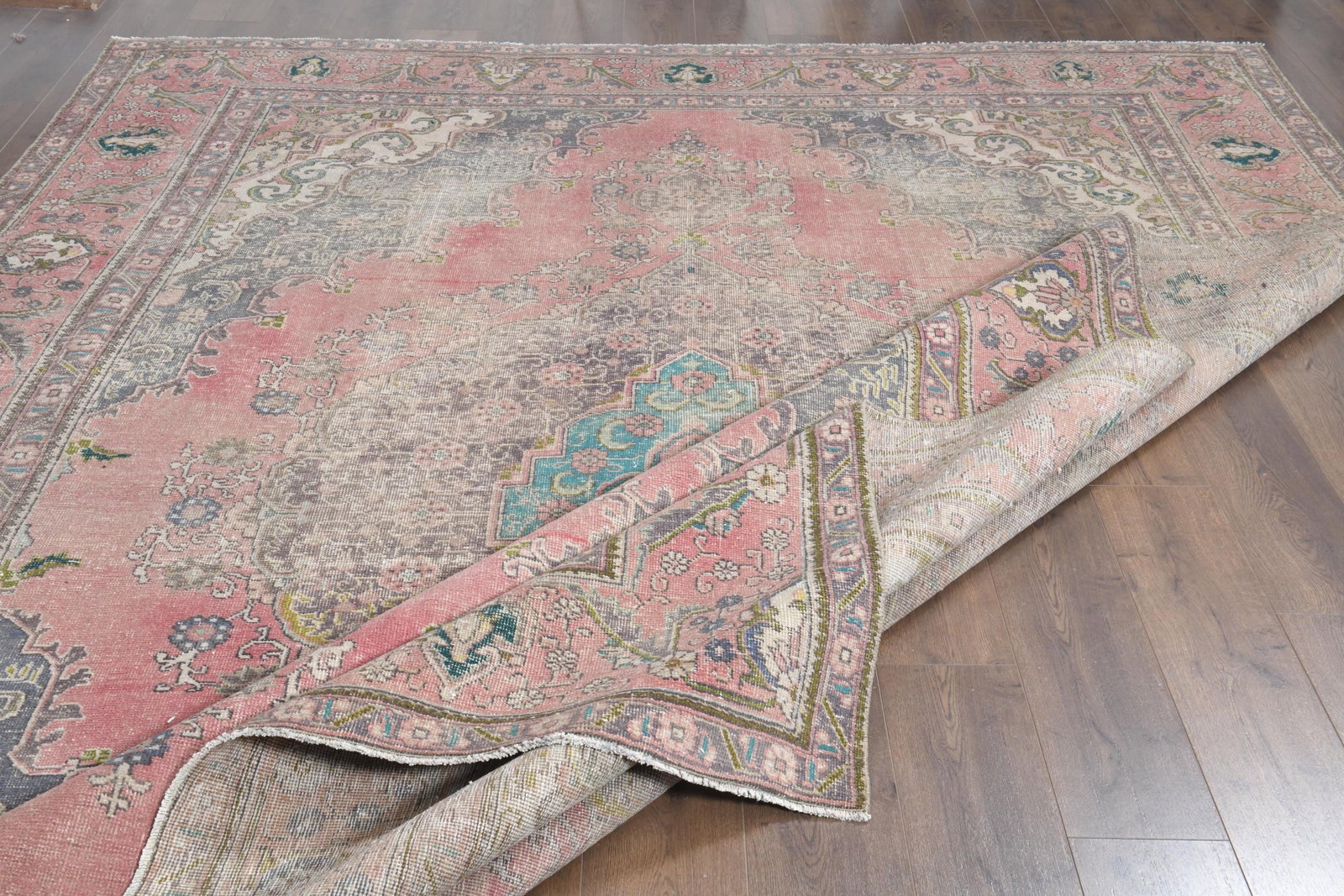 9'7x12'8 ft, PINK MINIMALIST RUG - 6