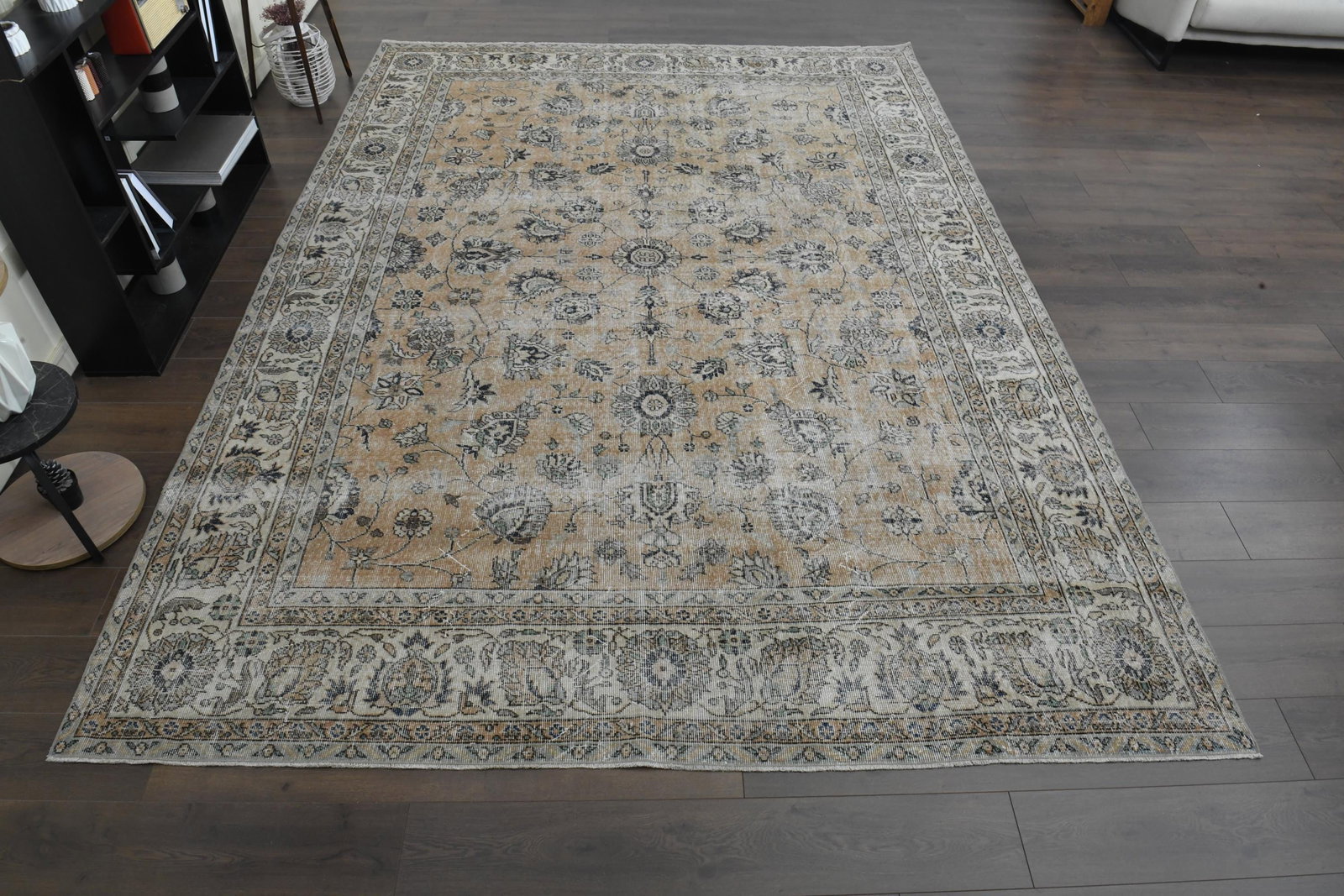 8'3x11'6 ft, OVERSIZED NEUTRAL RUG: Title: 8'3x11'6 ft, OVERSIZED NEUTRAL RUG Description: This Turkish one-of-a-kind Anatolian Vintage Rug is hand-knotted and handwoven by the most skilled artisans who use pure wool, in muted, natural 