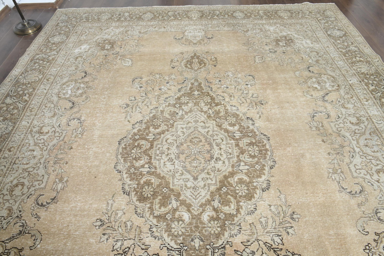 9'4x12'2 ft, ORANGE OVERSIZED RUG, Vintage Wool - 2
