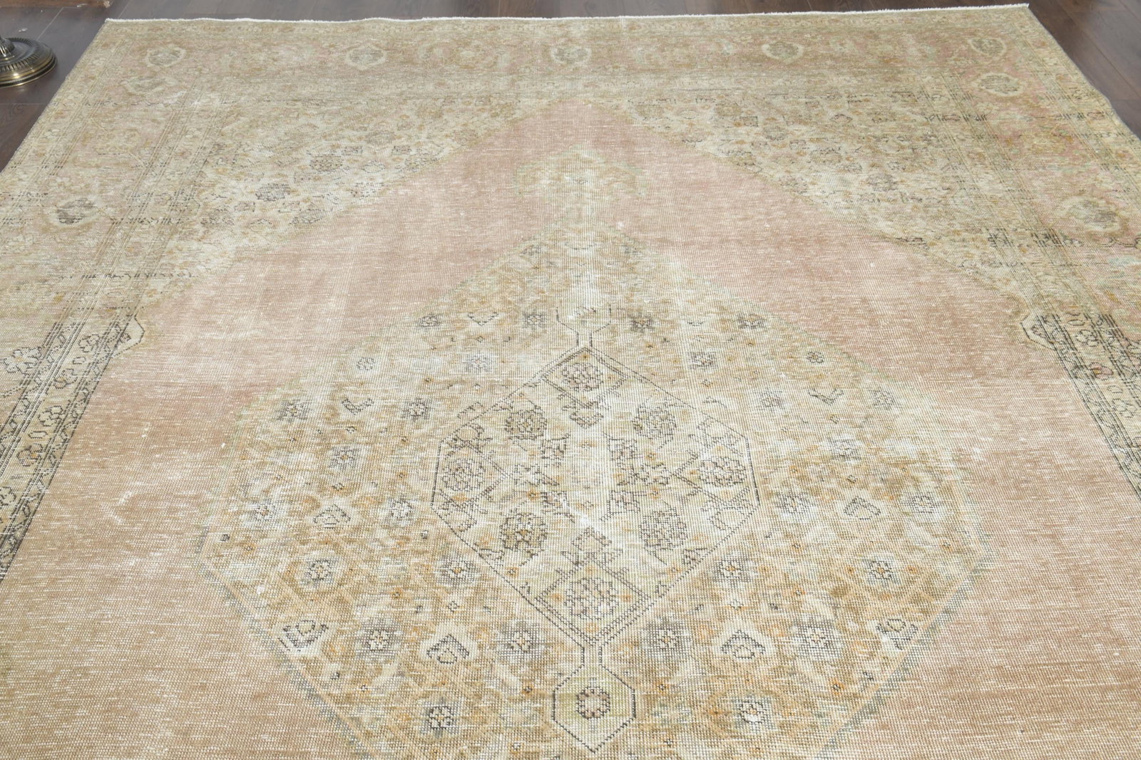 9'1x12'2 ft, ORANGE OVERSIZED RUG, Vintage Wool - 8