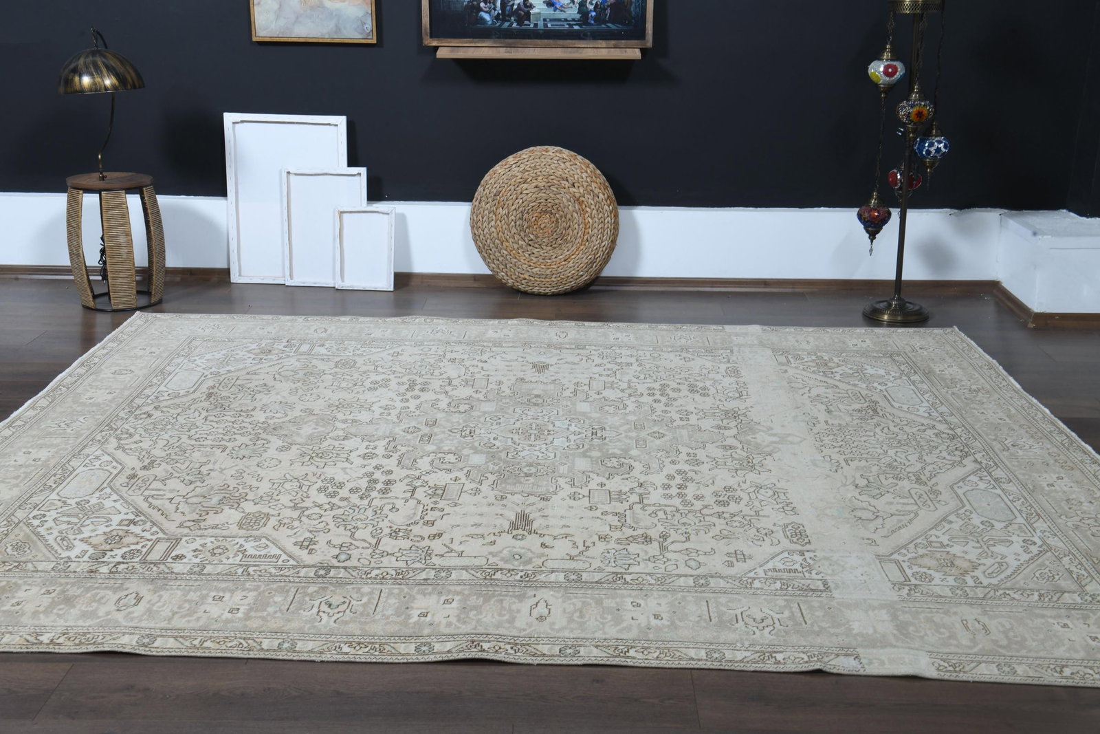 8'2x10'2 ft, FADED PERSIAN RUG - 9