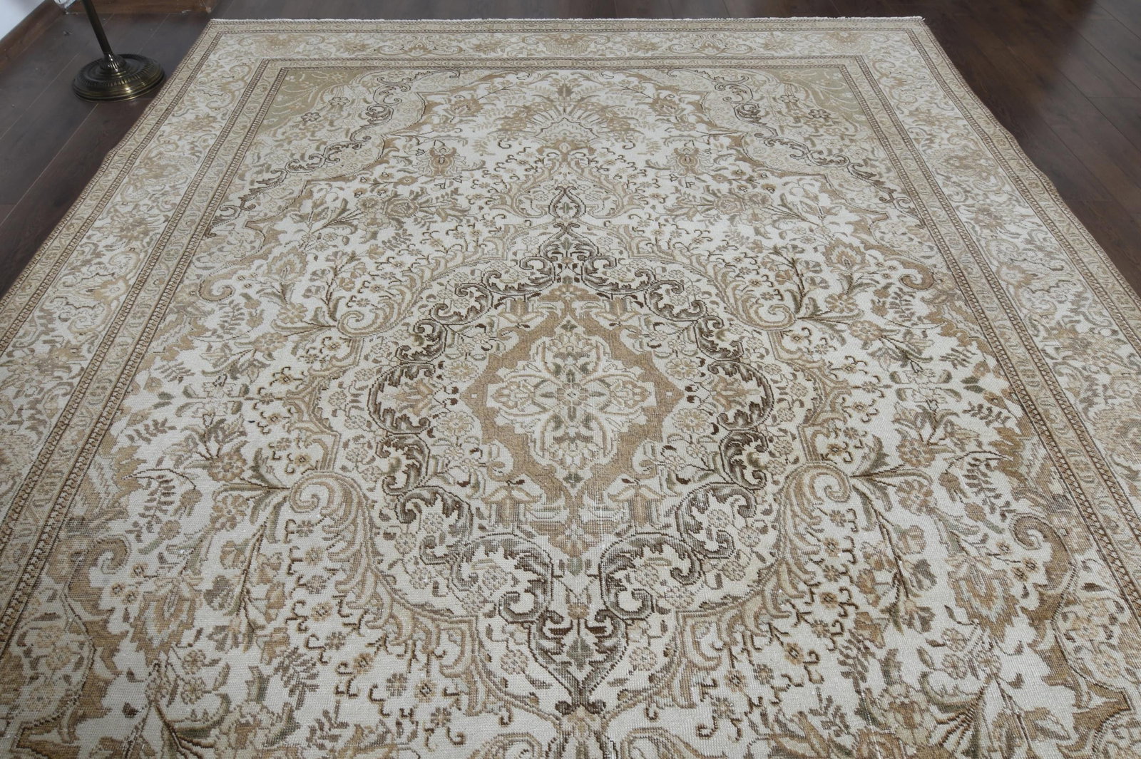 7.8x11.5 ft, PERSIAN MINIMALIST RUG, Oversized Antique - 6