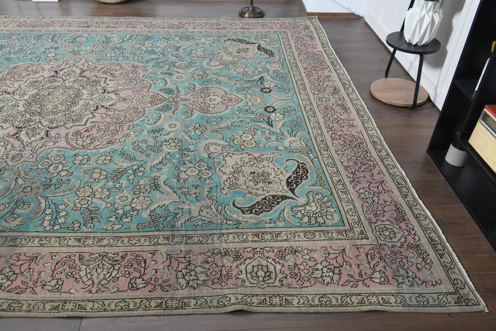 9.9x12.3 ft, LUxURY VINTAGE RUG, Handmade - 5