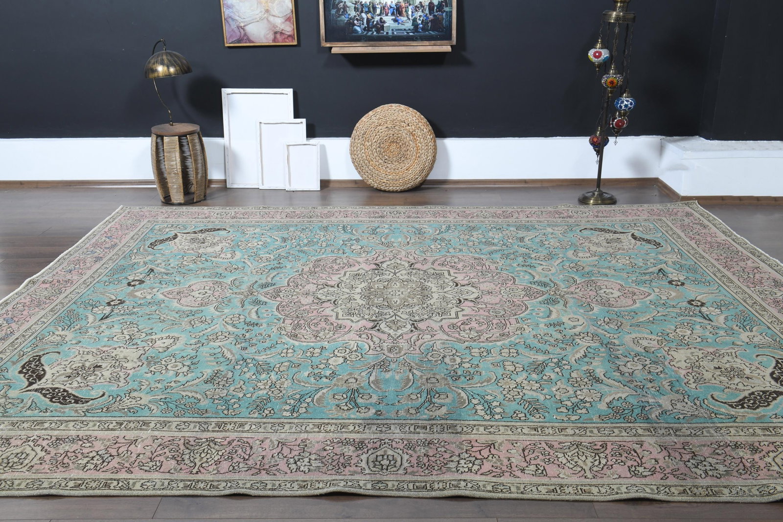 9.9x12.3 ft, LUxURY VINTAGE RUG, Handmade - 9