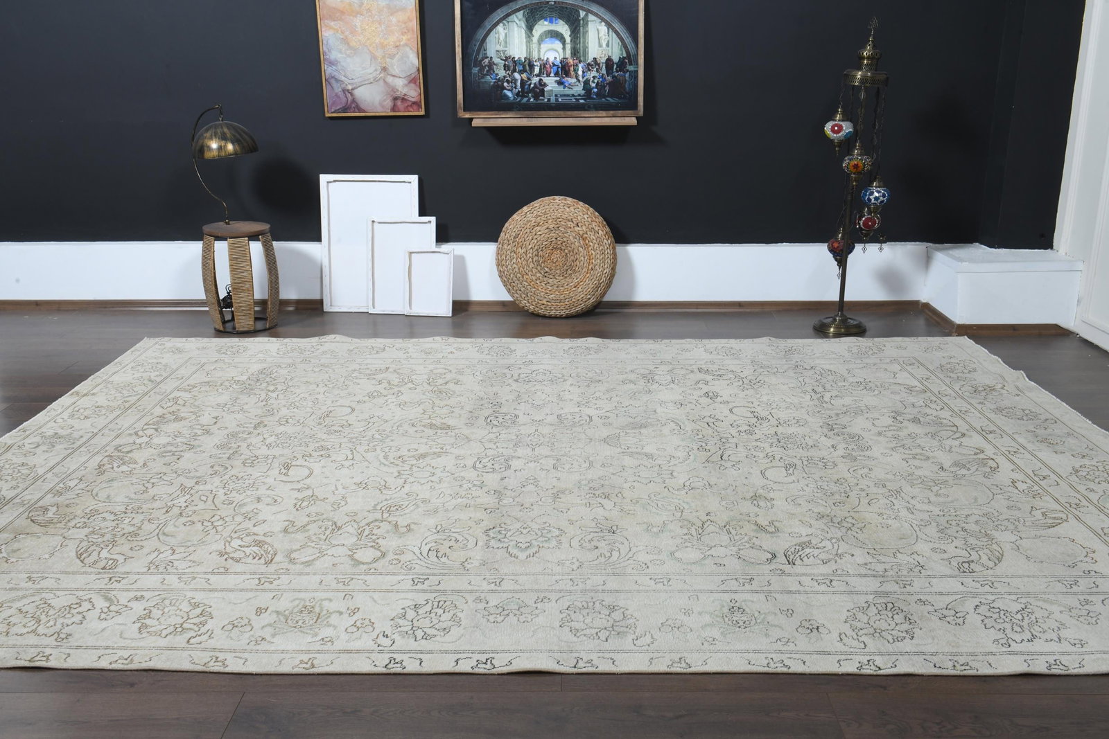 9.1x12.5 ft, BEIGE MINIMALIST RUG - 9