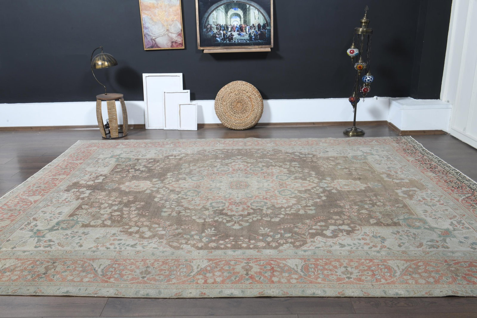 9.6x12.5 ft, BROWN OVERSIZED RUG - 9