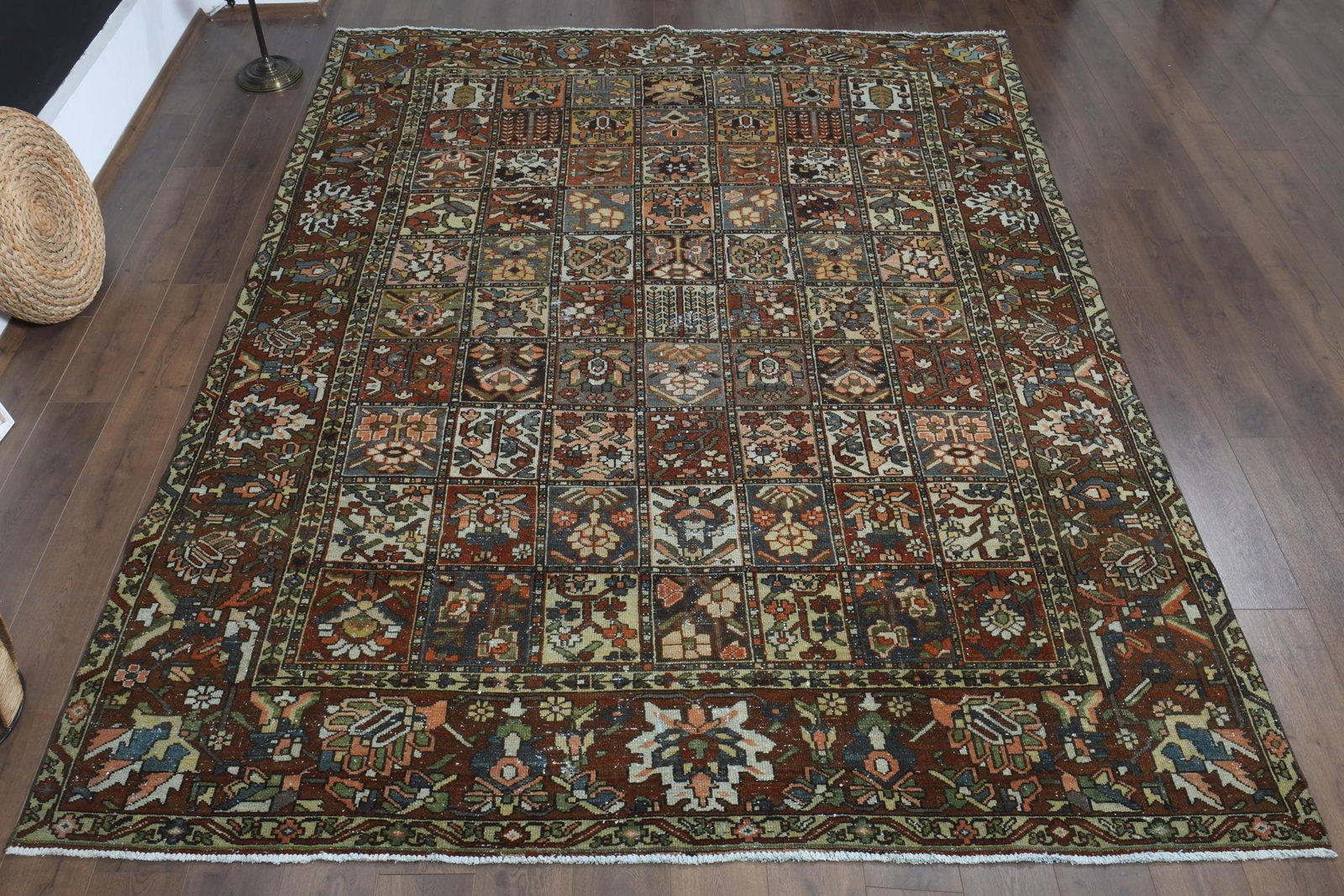8.7x11.4 ft, PERSIAN MINIMALIST RUG: Title: 8.7x11.4 ft, PERSIAN MINIMALIST RUG Description: This Turkish one-of-a-kind Anatolian Vintage Rug is hand-knotted and handwoven by the most skilled artisans who use pure wool, in muted, natural