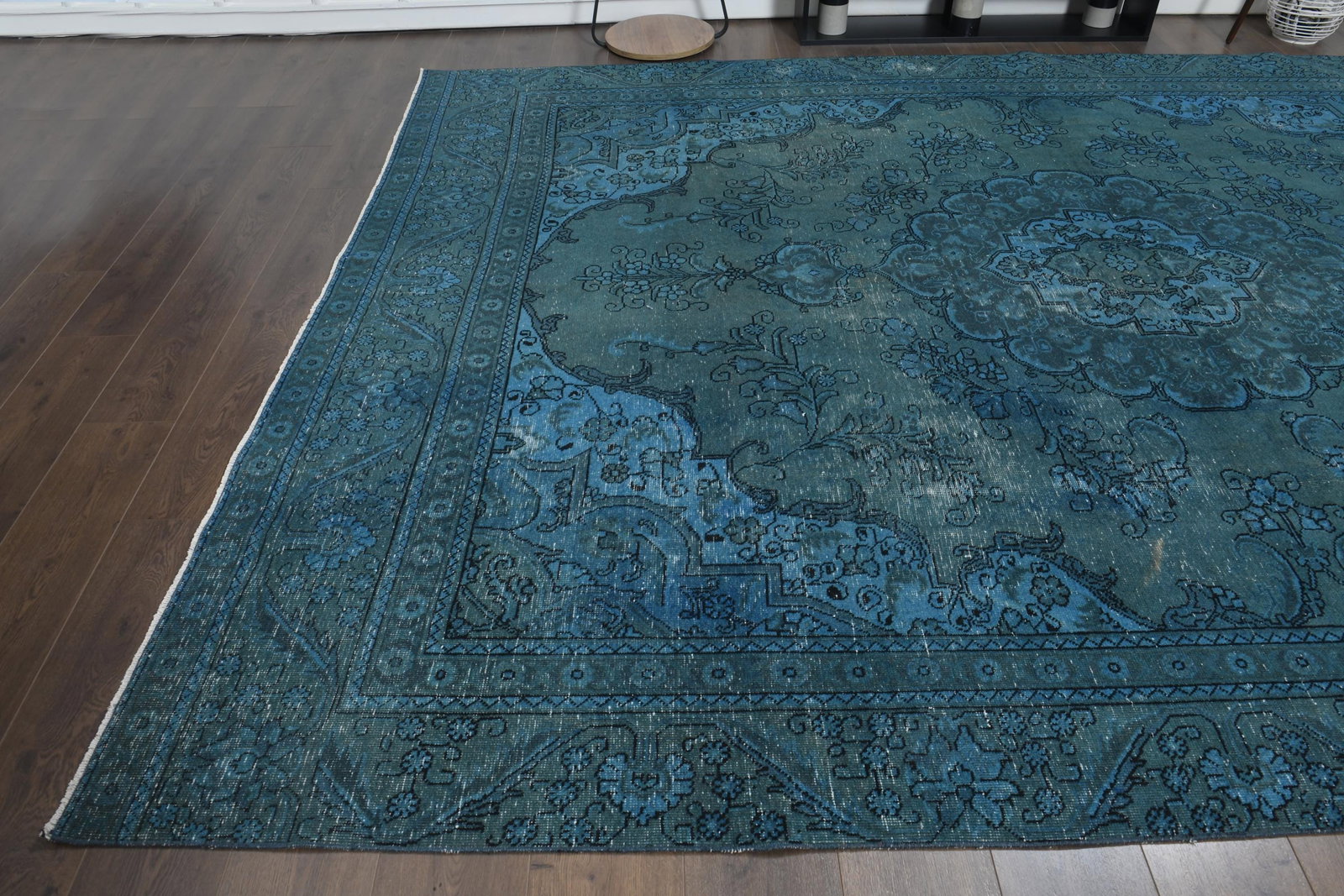 8.6x12.6 ft, ANTIQUE VINTAGE RUG, Blue Green - 4