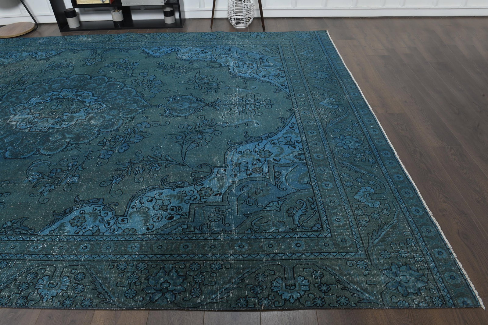 8.6x12.6 ft, ANTIQUE VINTAGE RUG, Blue Green - 6