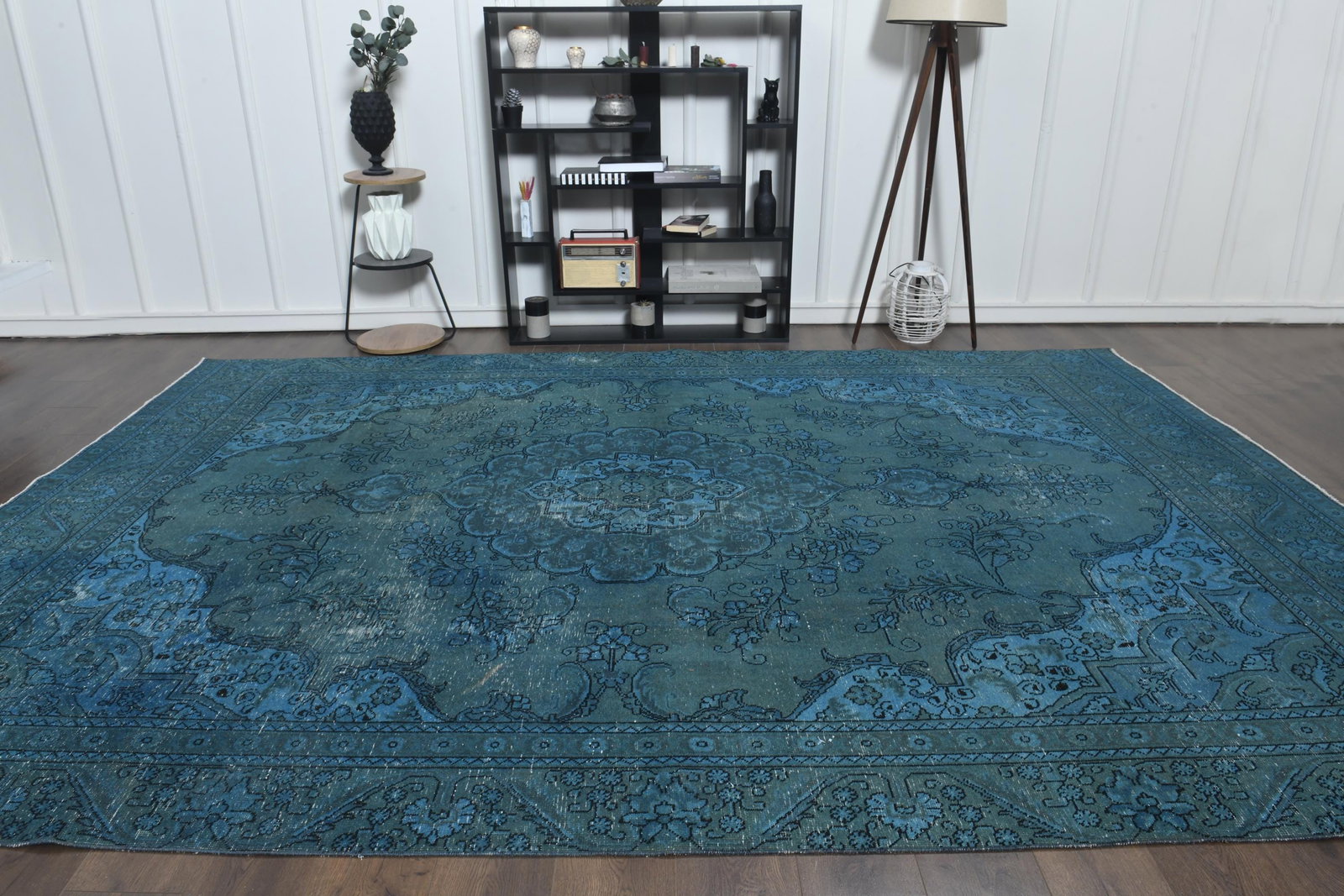 8.6x12.6 ft, ANTIQUE VINTAGE RUG, Blue Green - 9