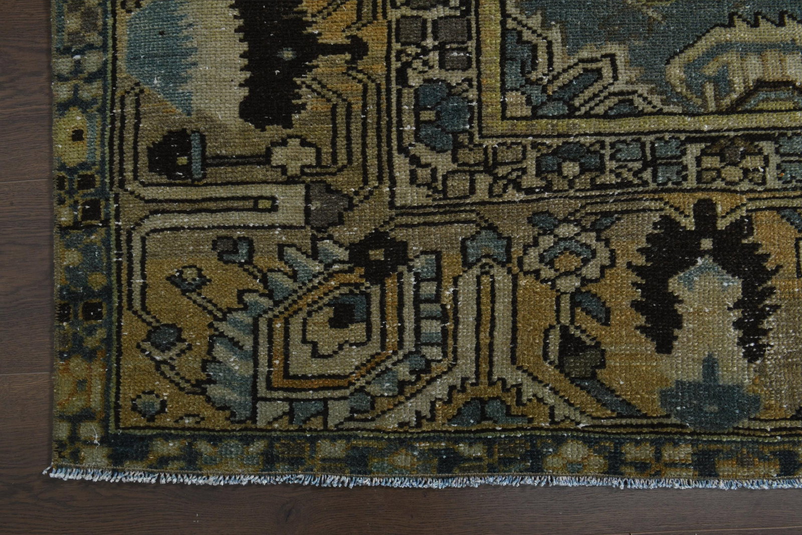 9'3x12'2 ft, BEIGE BROWN RUG, Vintage Antique - 4