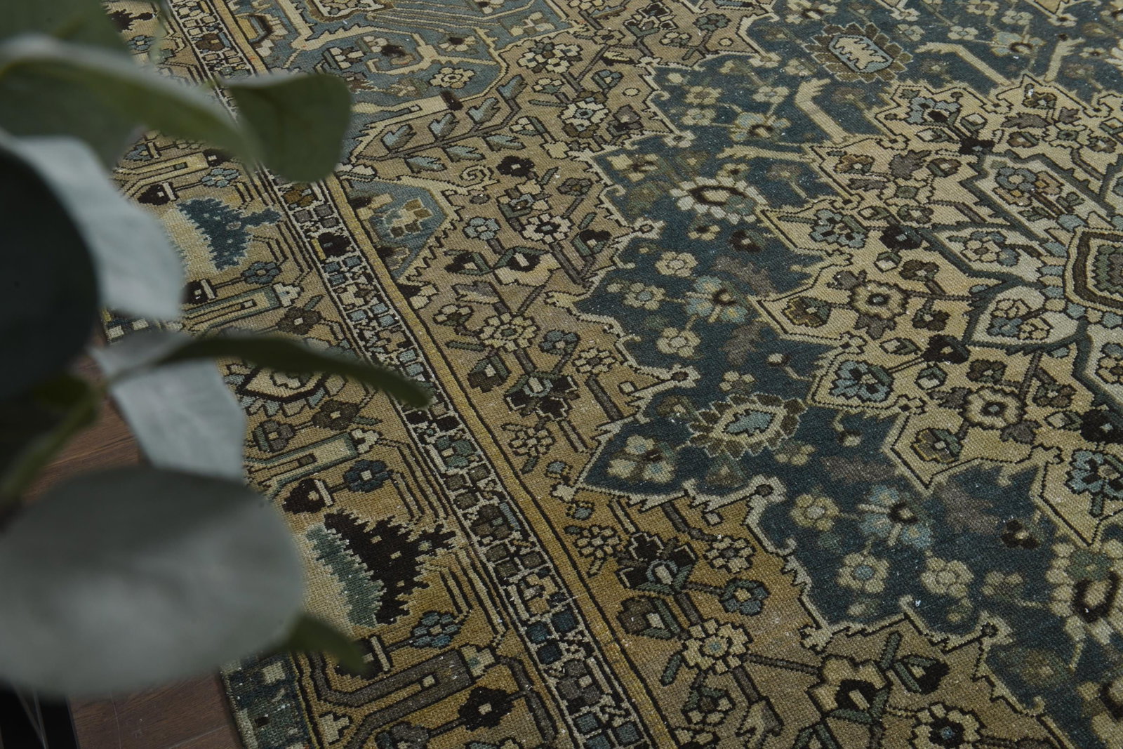 9'3x12'2 ft, BEIGE BROWN RUG, Vintage Antique - 5