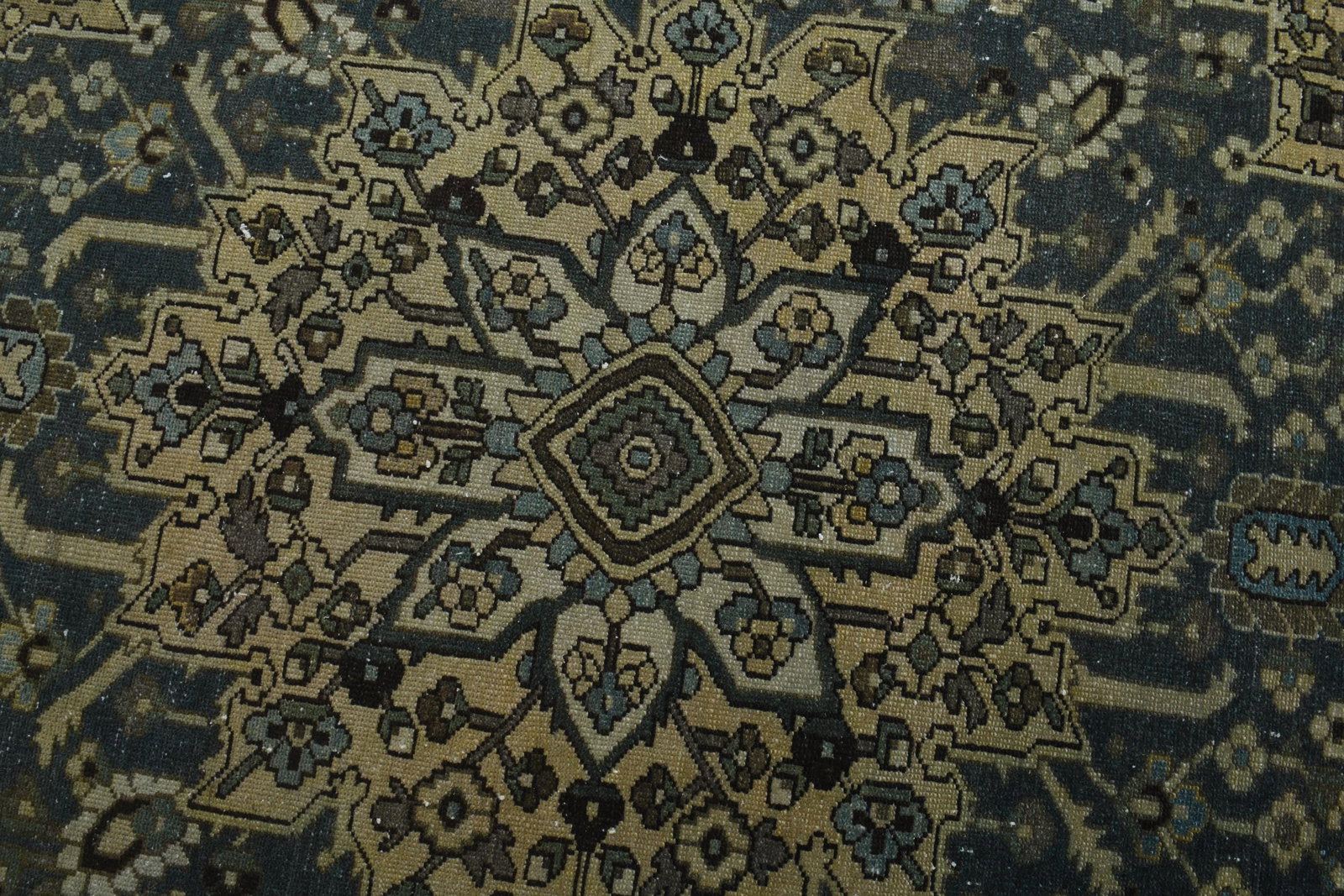 9'3x12'2 ft, BEIGE BROWN RUG, Vintage Antique - 6