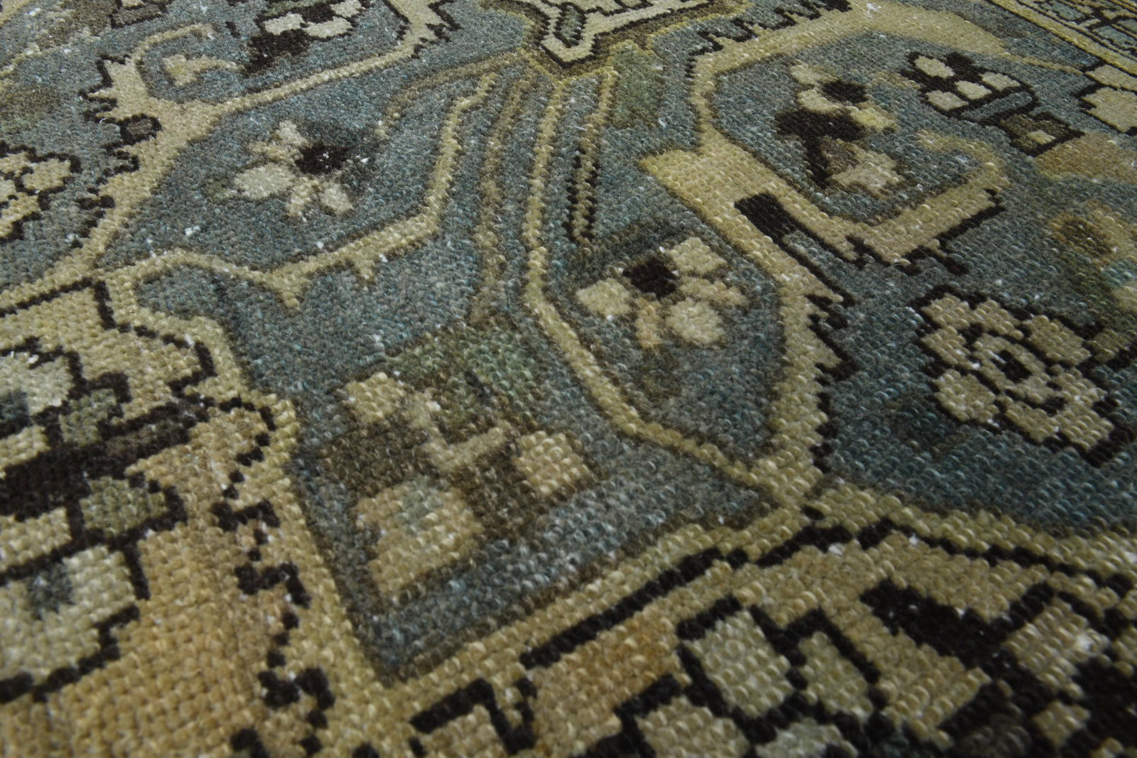 9'3x12'2 ft, BEIGE BROWN RUG, Vintage Antique - 8