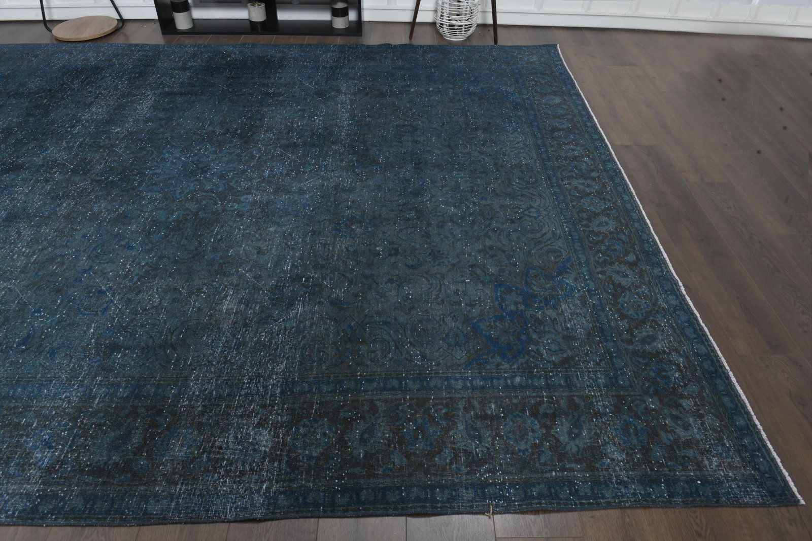 9'1x11'8 ft, OVERSIZED BLUE RUG, Vintage - 4