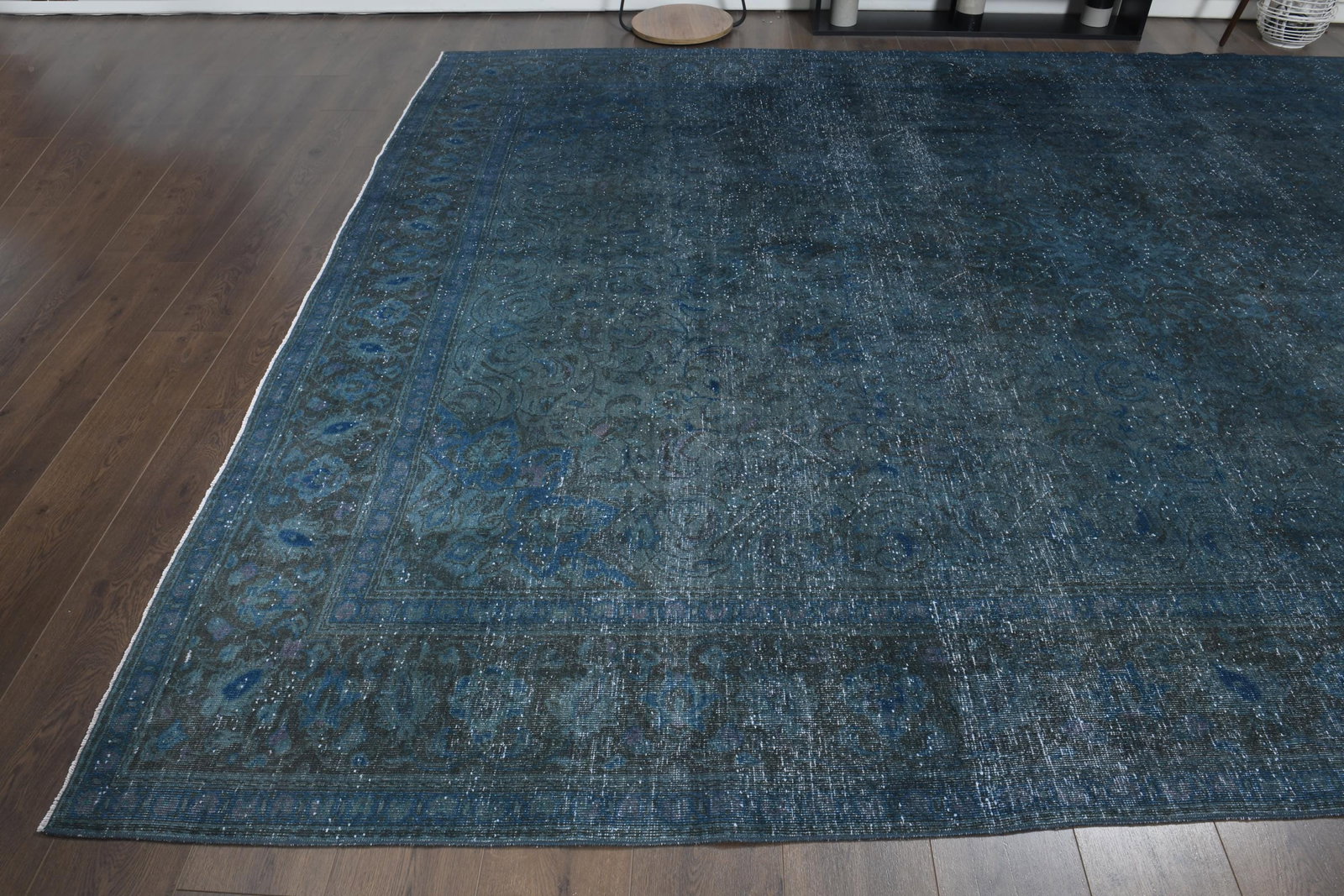 9'1x11'8 ft, OVERSIZED BLUE RUG, Vintage - 5