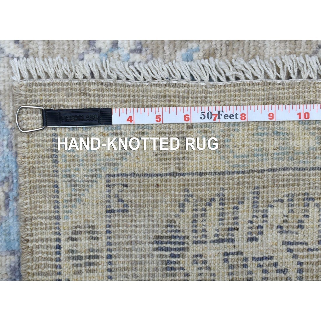 Light Brown Angora Oushak Extra Soft Wool Hand Knotted Oriental Rug - 7