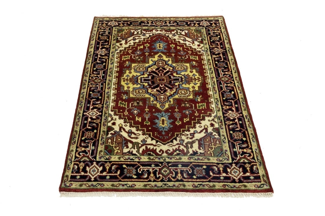 Rusty Red Geometric 4X6 Heriz Serapi Oriental Rug - 3