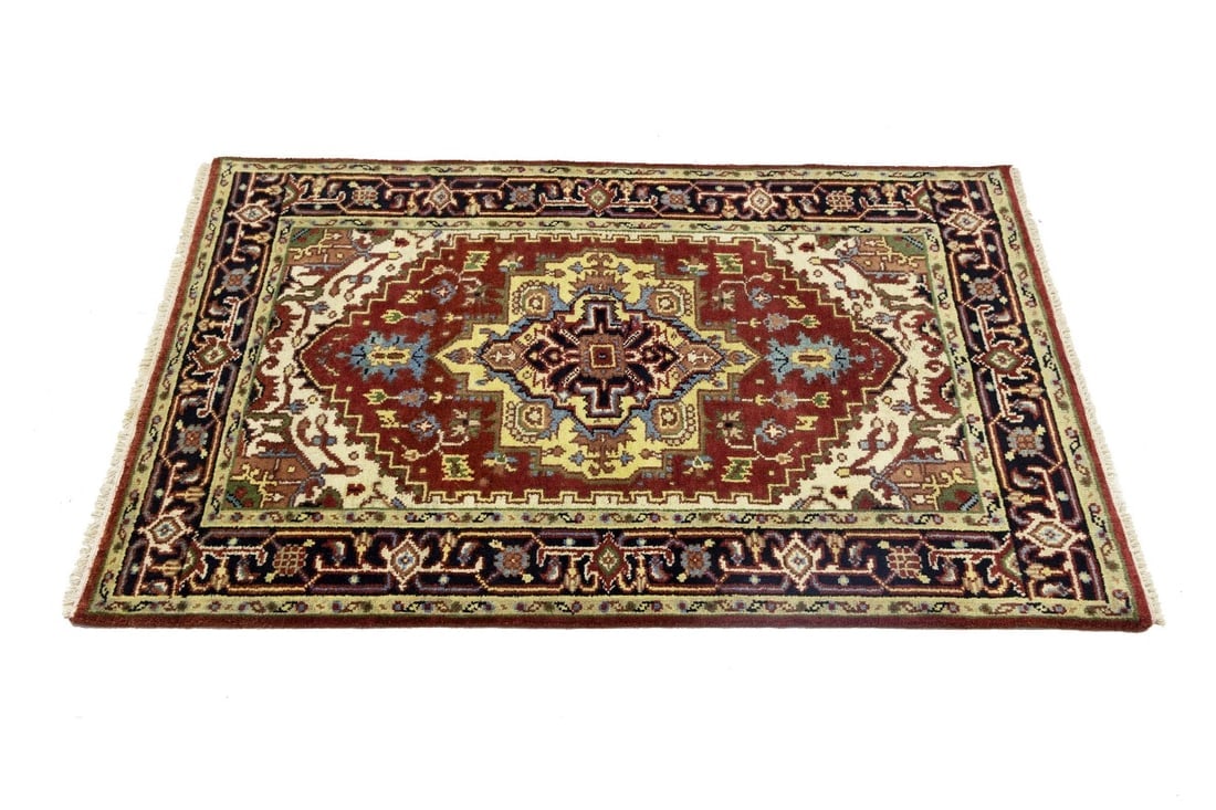 Rusty Red Geometric 4X6 Heriz Serapi Oriental Rug - 7