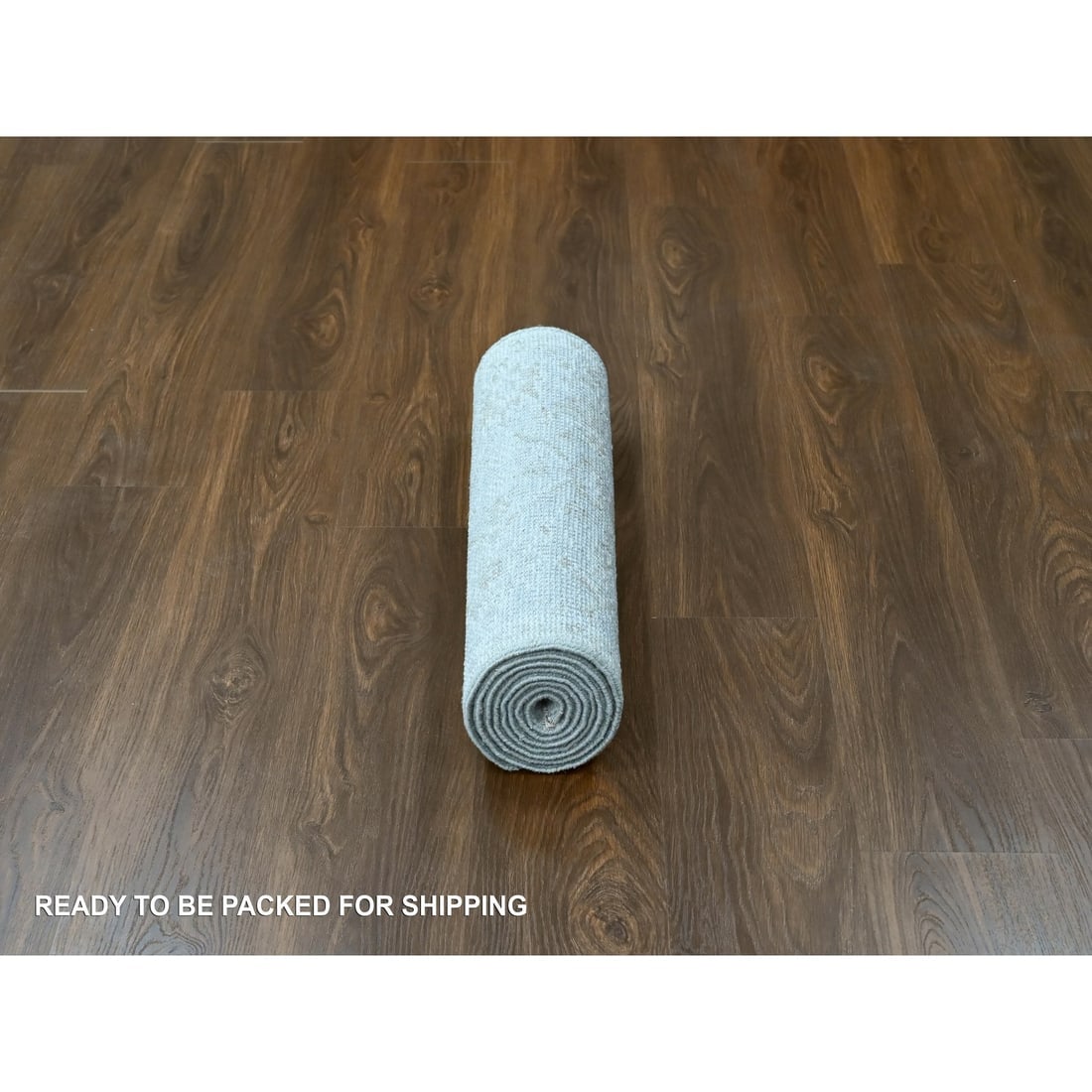 Gray Oushak Design Supple Collection Hand Knotted Pure Wool Runner Rug - 6
