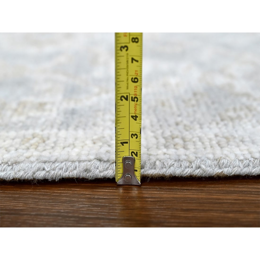 Gray Oushak Design Supple Collection Hand Knotted Pure Wool Runner Rug - 7
