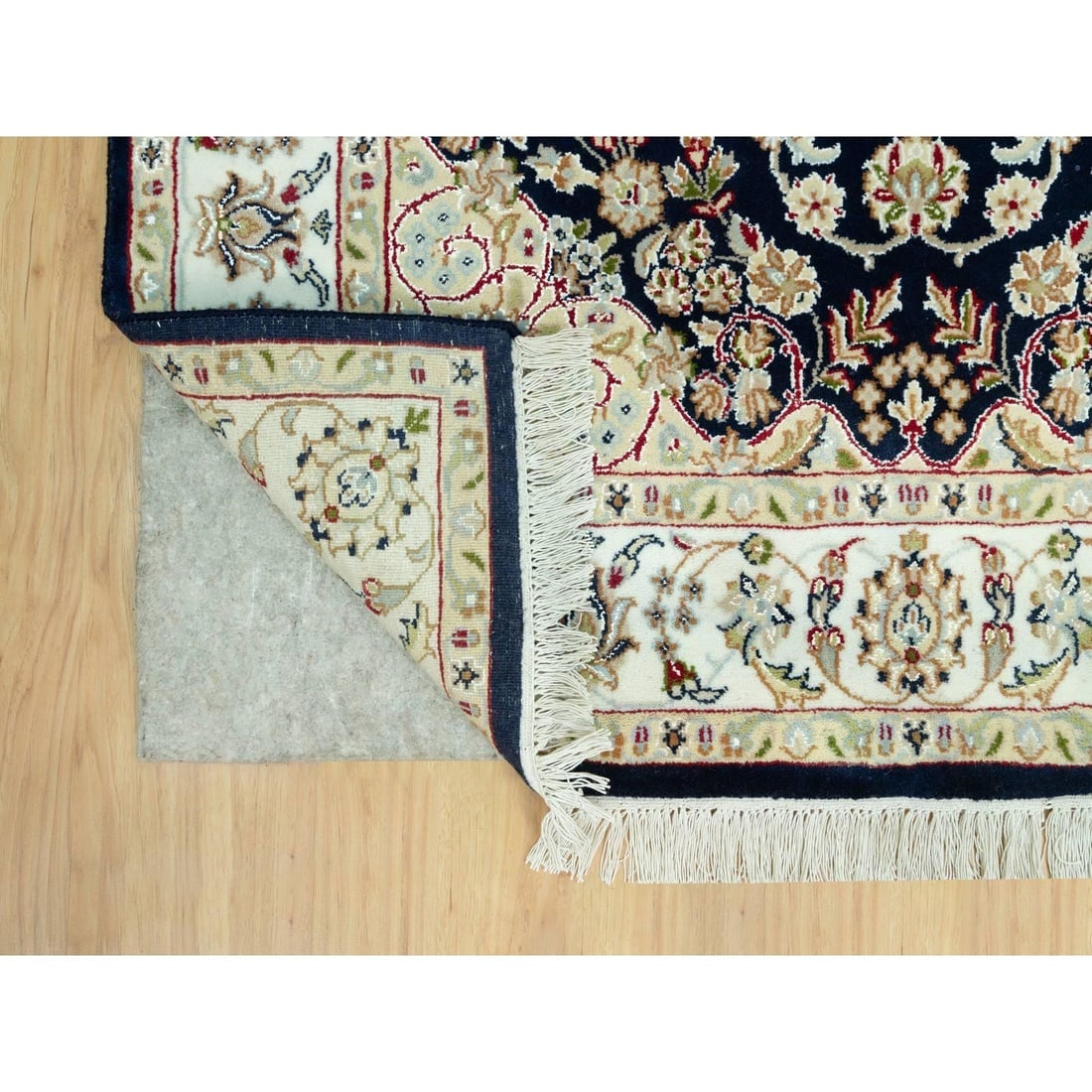 Gale Force Blue 250 KPSI Nain Denser Weave Hand Knotted Rug - 2