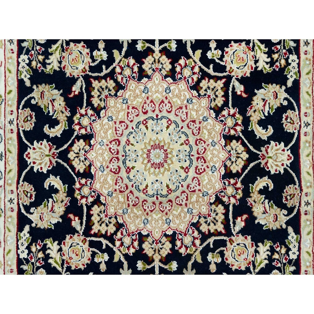 Gale Force Blue 250 KPSI Nain Denser Weave Hand Knotted Rug - 4