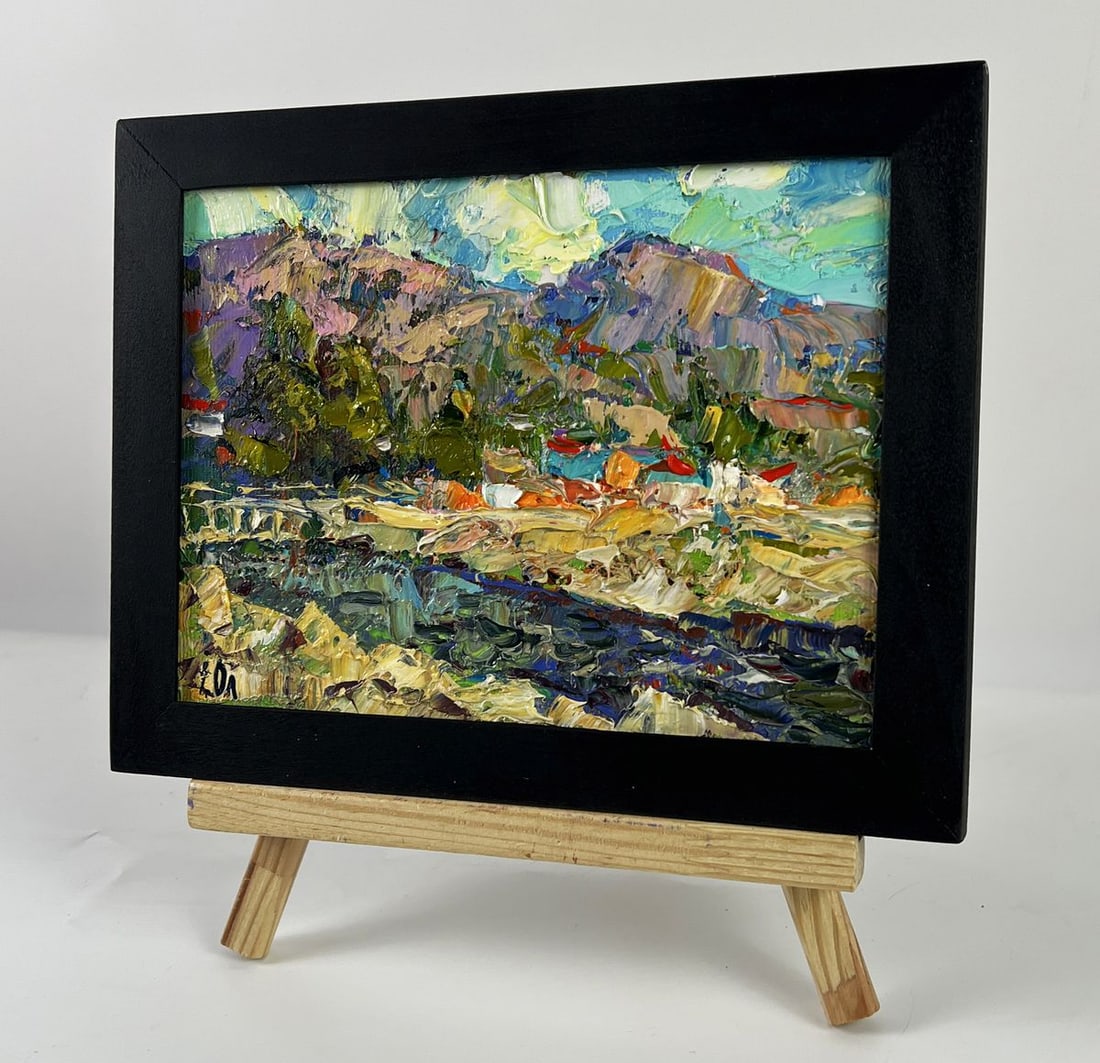 Oil painting Mountain River Against the Sky Oleksiy Ivanyuk - 2