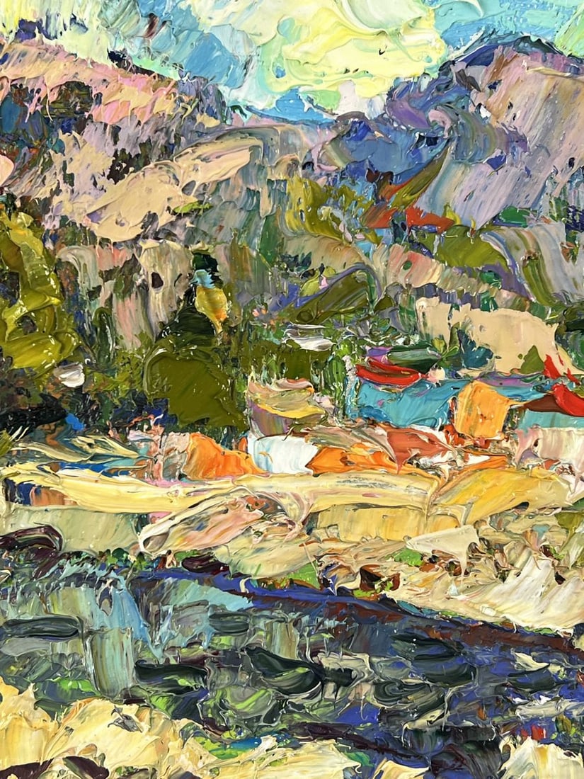 Oil painting Mountain River Against the Sky Oleksiy Ivanyuk - 7