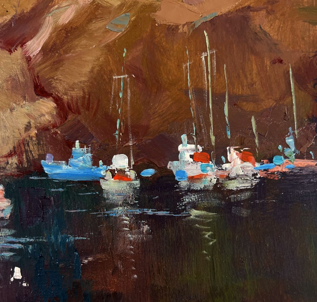 Oil painting Sails against the backdrop of mountains Yuriy Suprunchuk - 8