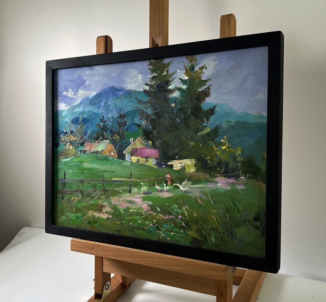 Oil painting Village in the mountains Yuriy Suprunchuk - 2