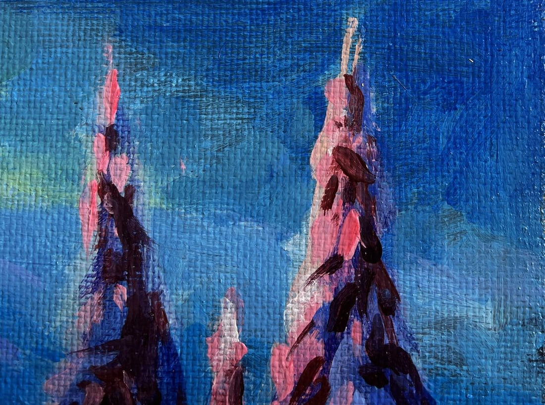 Acrylic painting In the winter mountains Mykhailo Patskan - 4