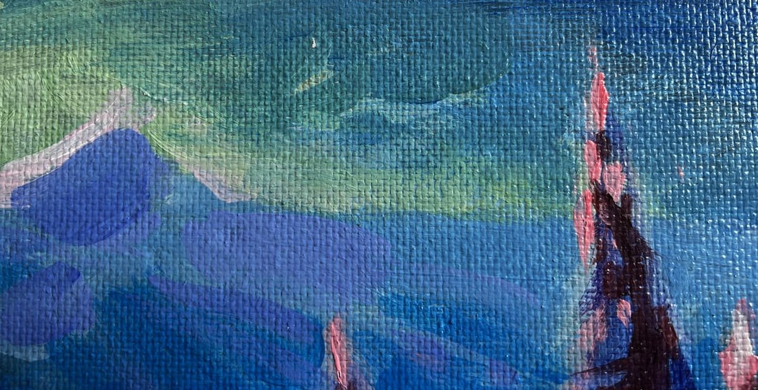 Acrylic painting In the winter mountains Mykhailo Patskan - 5
