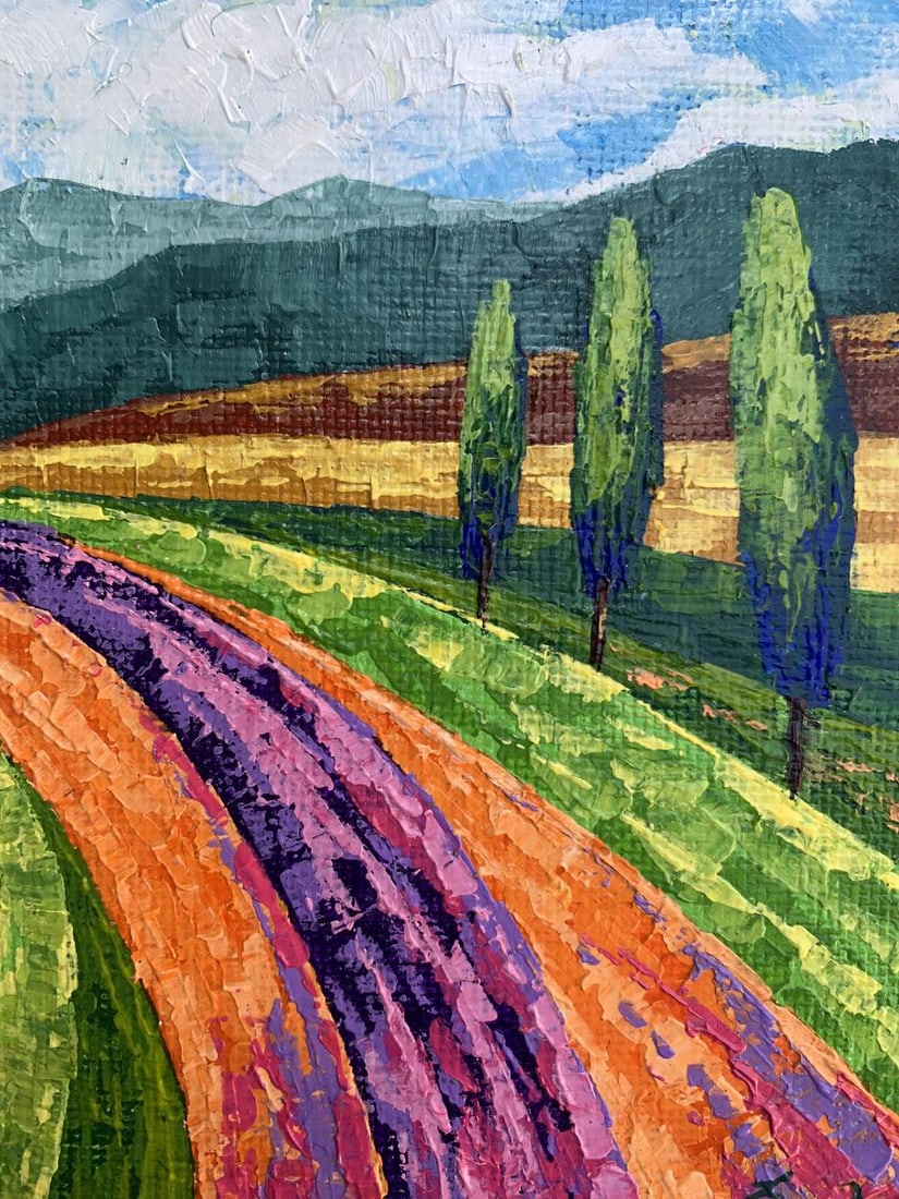Oil painting Glade road to the mountains V. Zadorozhnya - 5