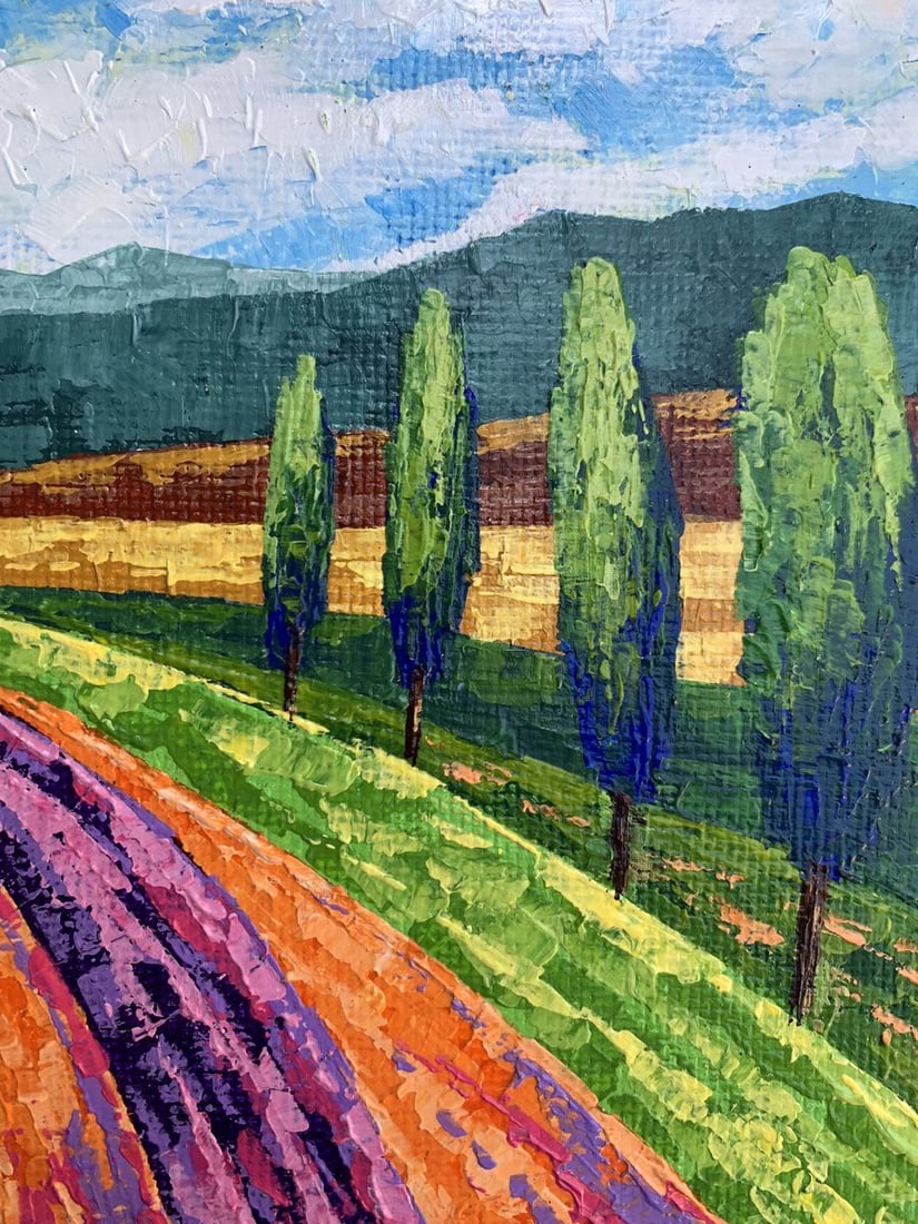 Oil painting Glade road to the mountains V. Zadorozhnya - 6