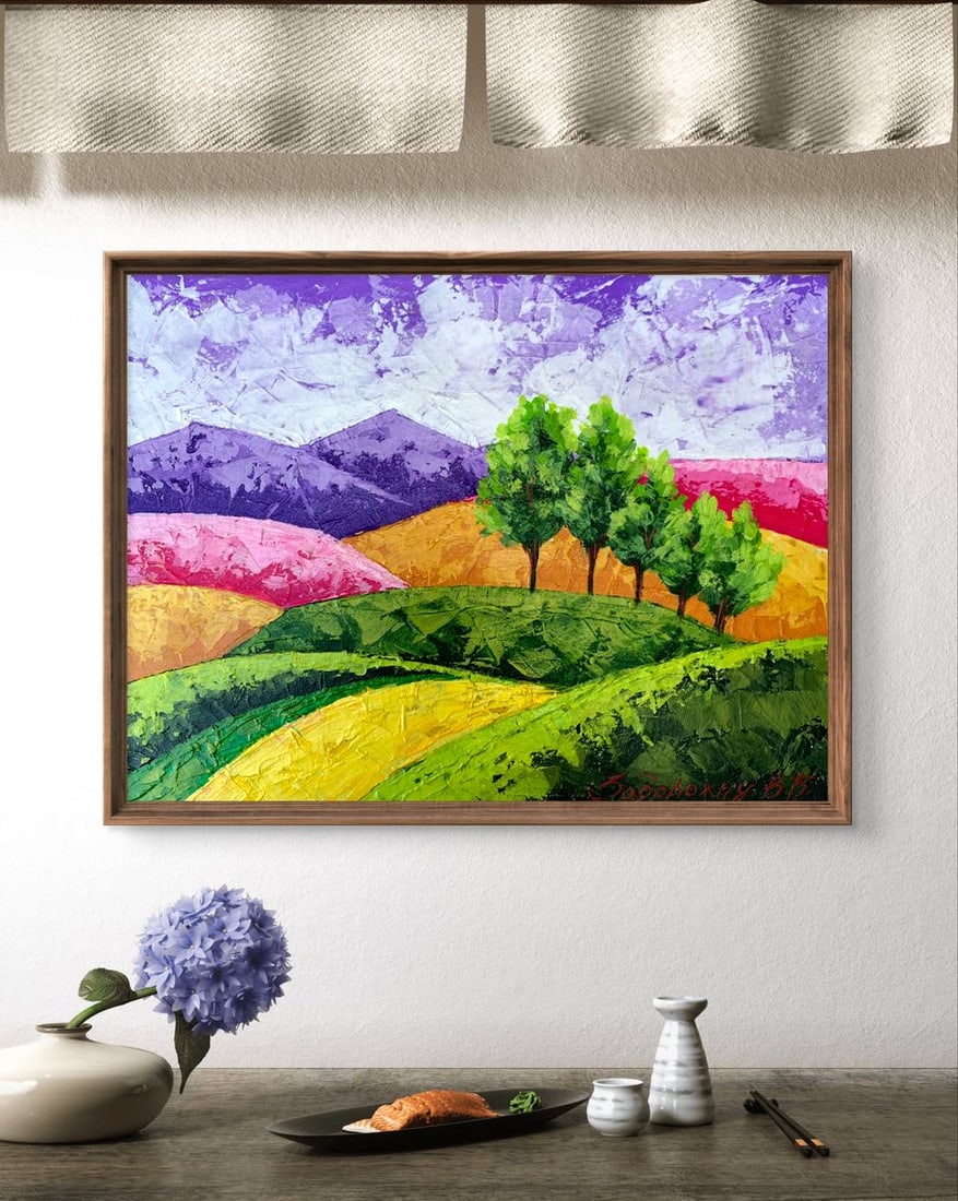 Oil painting Walking through the mountain fields V. Zadorozhnya - 2