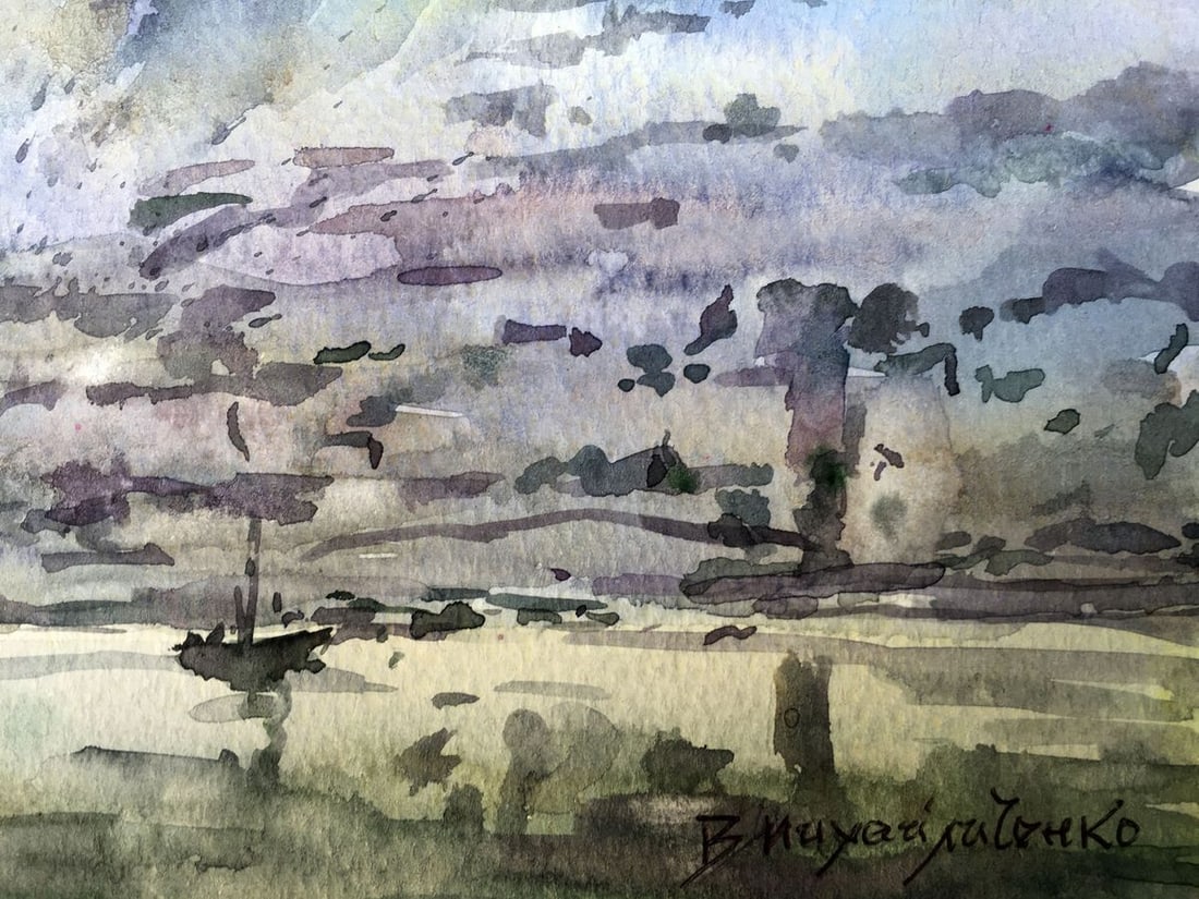 Watercolor painting Autumn mountains Viktor Mikhailichenko - 5
