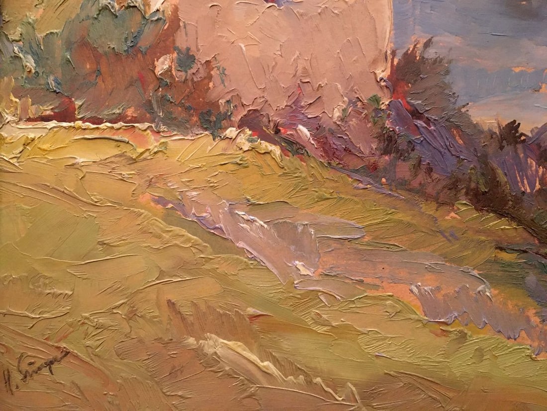Oil painting Church by the river - 2