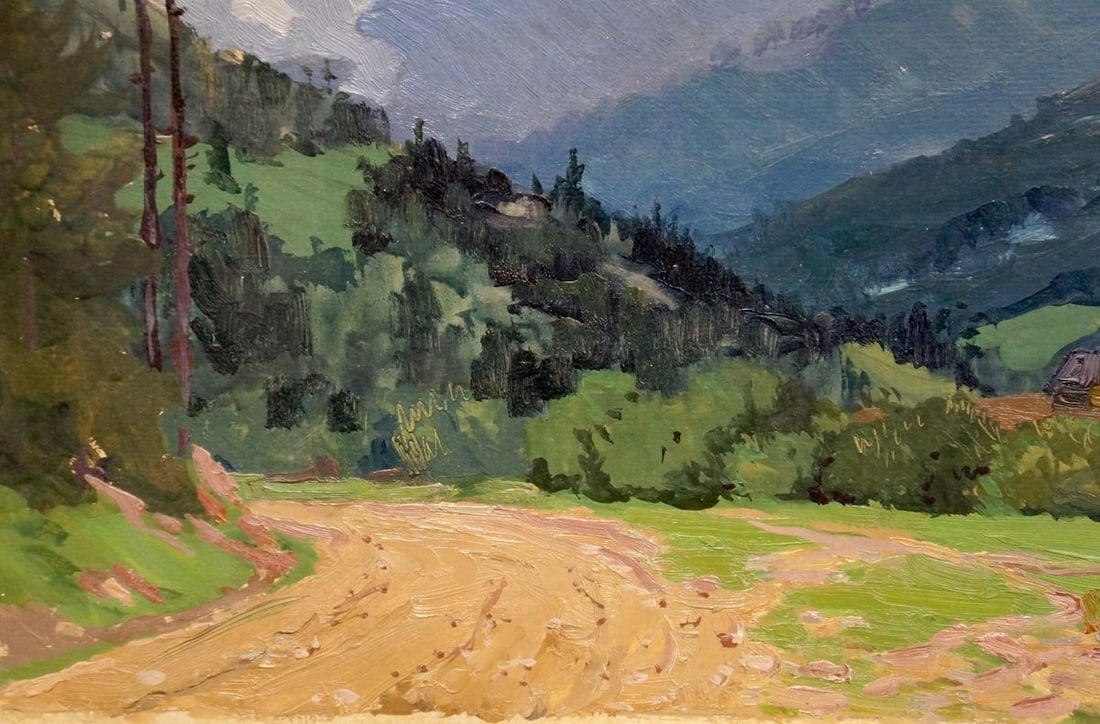 Oil painting Mountain landscape Fomin Anatoly Nikiforovich - 2
