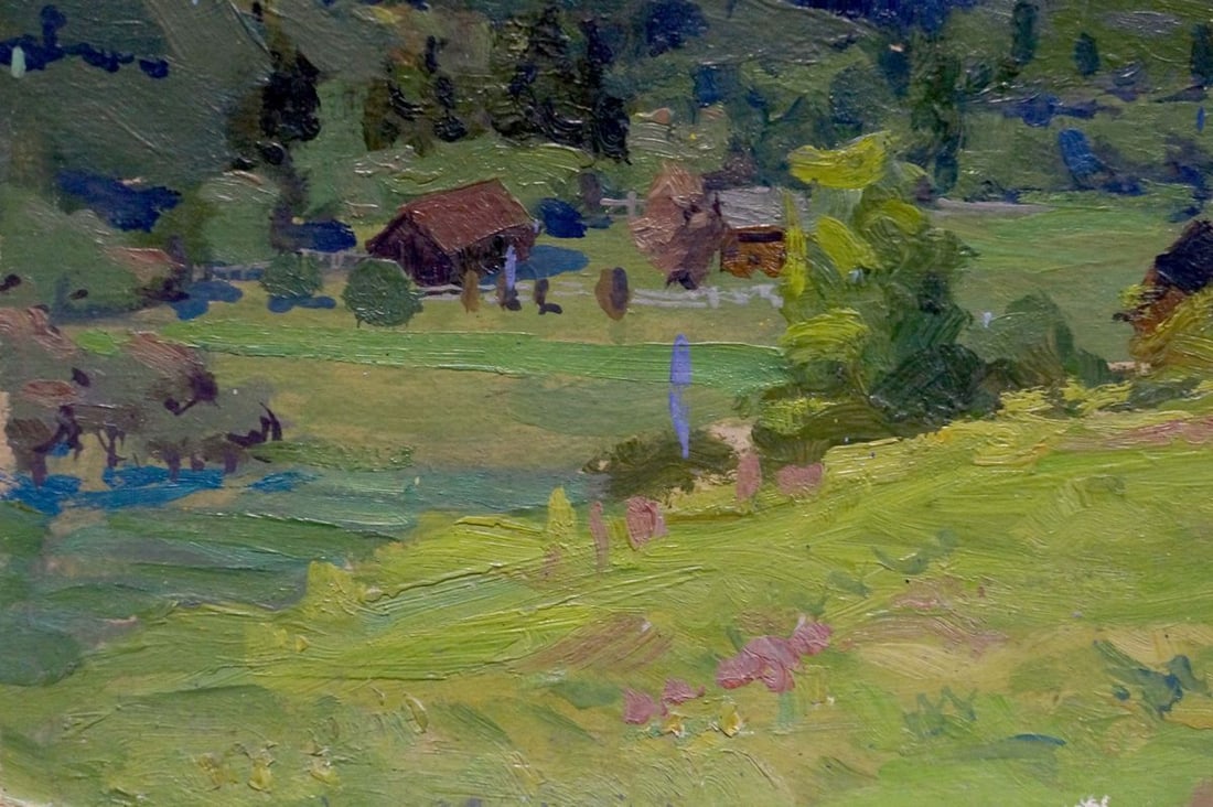 Oil painting Mountain landscape Fomin Anatoly Nikiforovich - 2