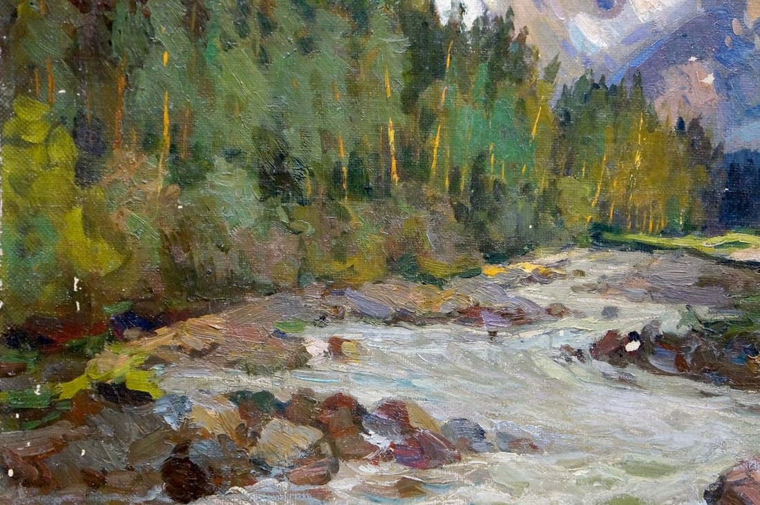 Oil painting Mountain landscape - 2