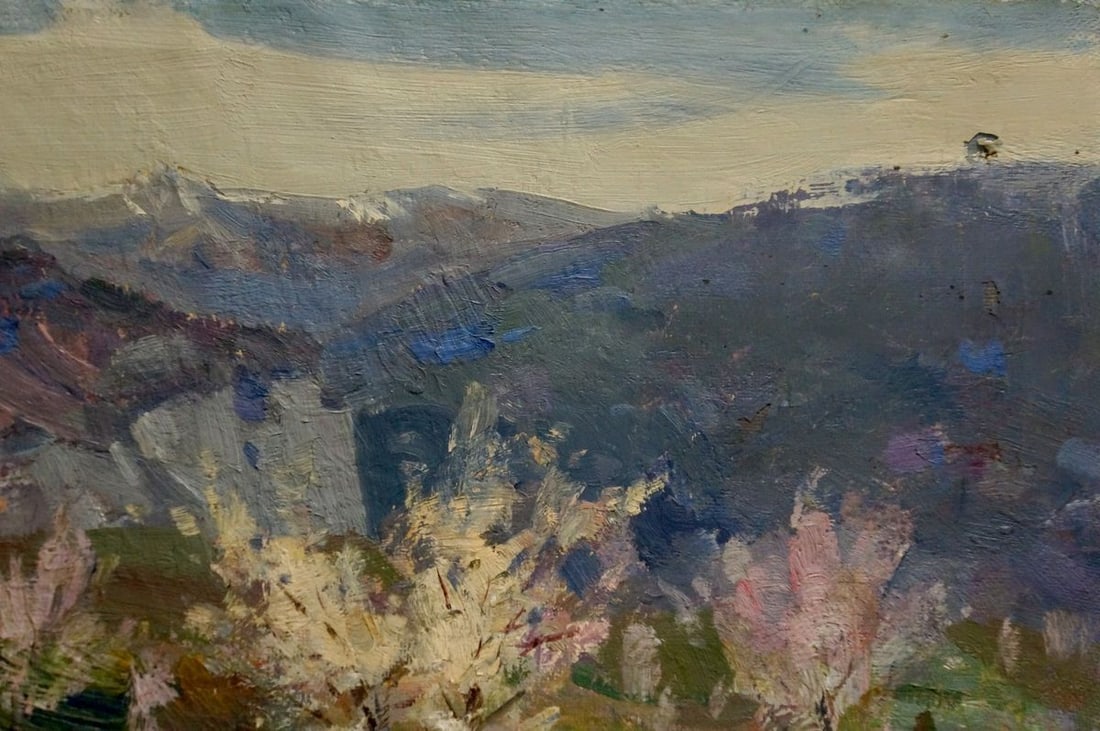 Oil painting Trees are blooming Strelov Arkady Efimovich - 4