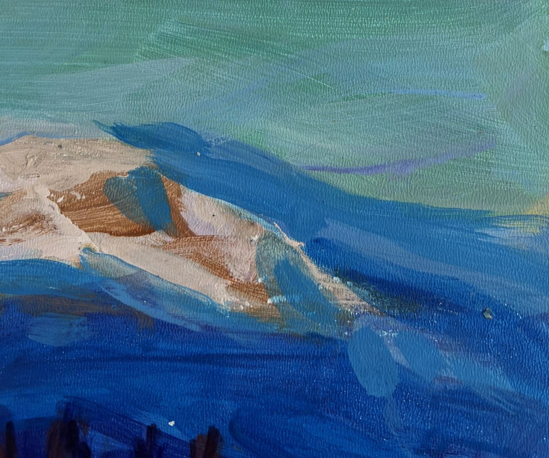 Acrylic painting Frosty evening in the mountains Mykhailo Patskan - 4