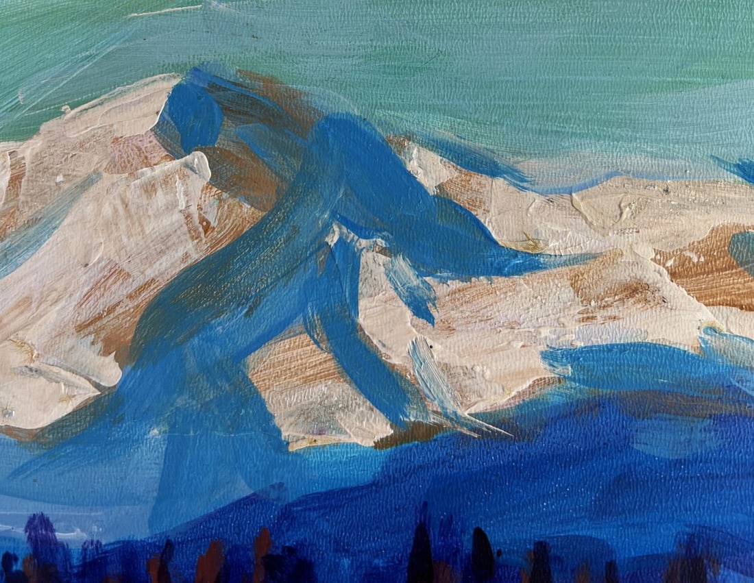 Acrylic painting Frosty evening in the mountains Mykhailo Patskan - 5