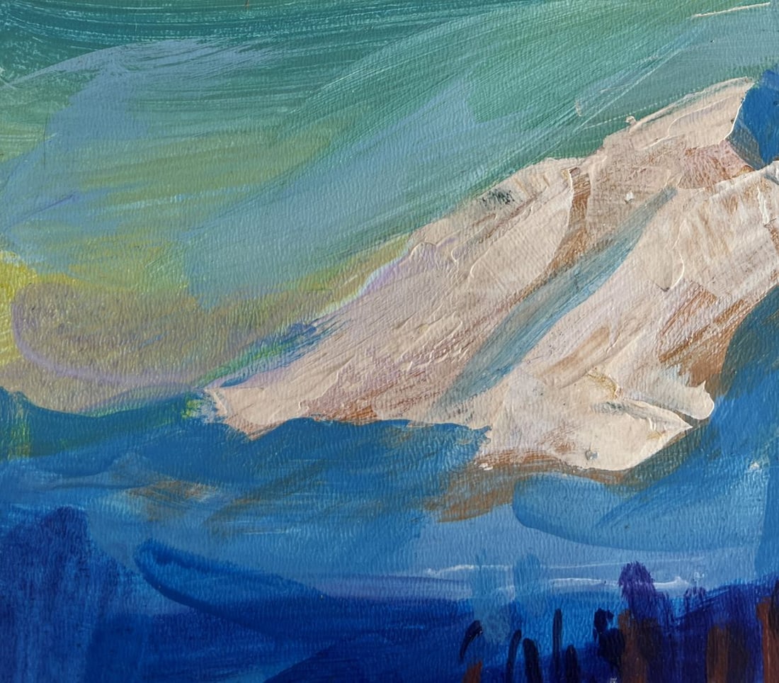 Acrylic painting Frosty evening in the mountains Mykhailo Patskan - 6