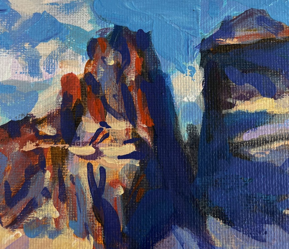 Acrylic painting Walking in the mountains Mykhailo Patskan - 5