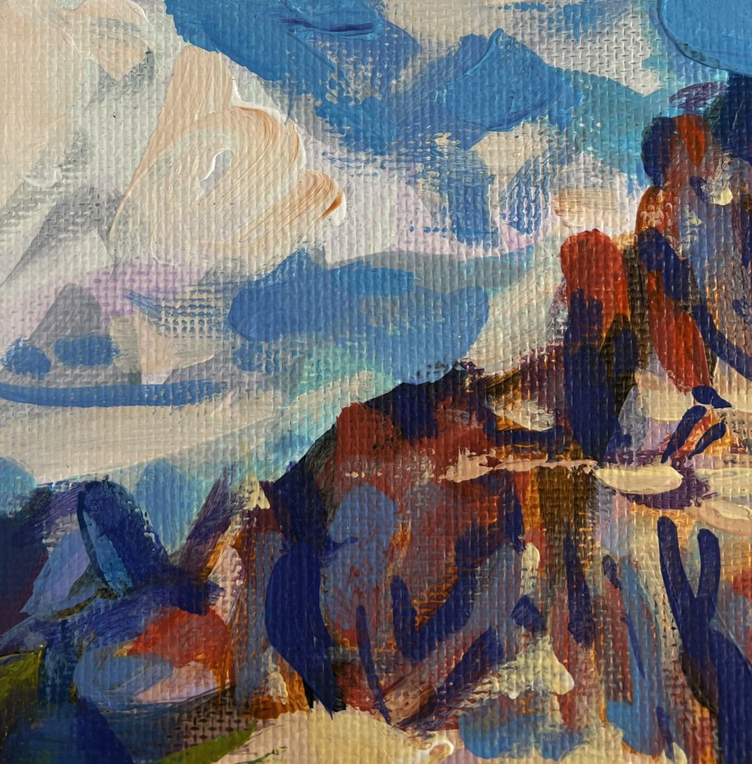 Acrylic painting Walking in the mountains Mykhailo Patskan - 6