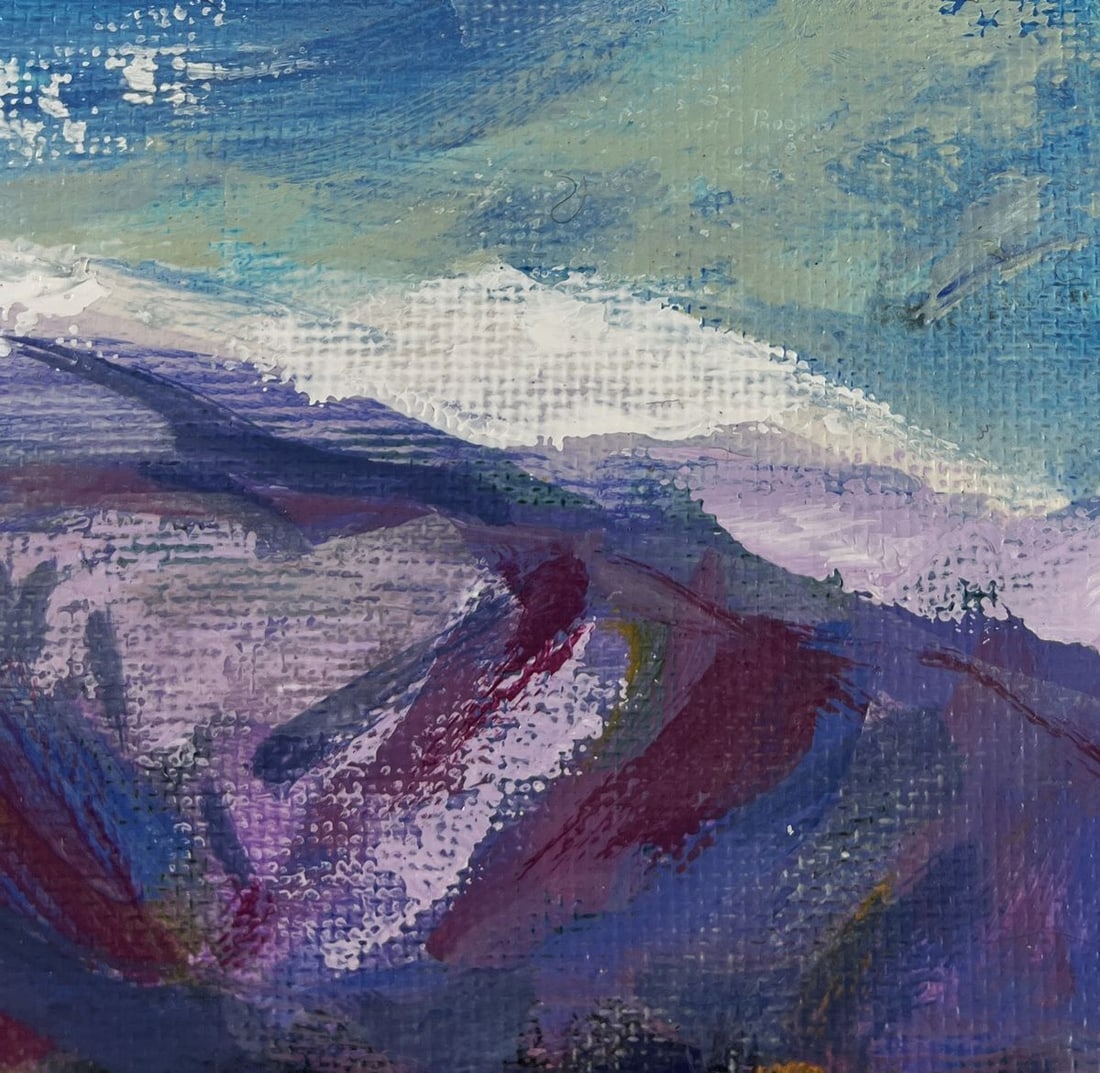 Acrylic painting First snow in the mountains Mykhailo Patskan - 4
