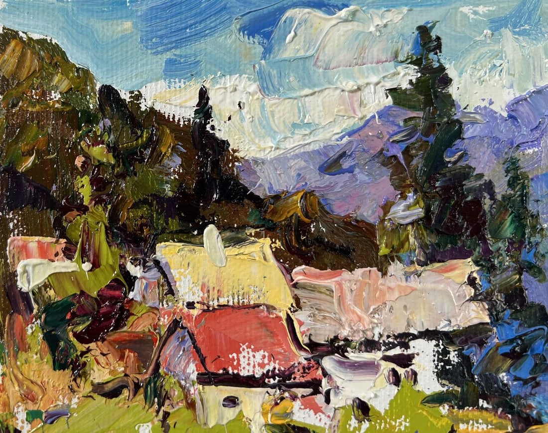 Oil painting Silence in the mountains Alex Kalenyuk - 7